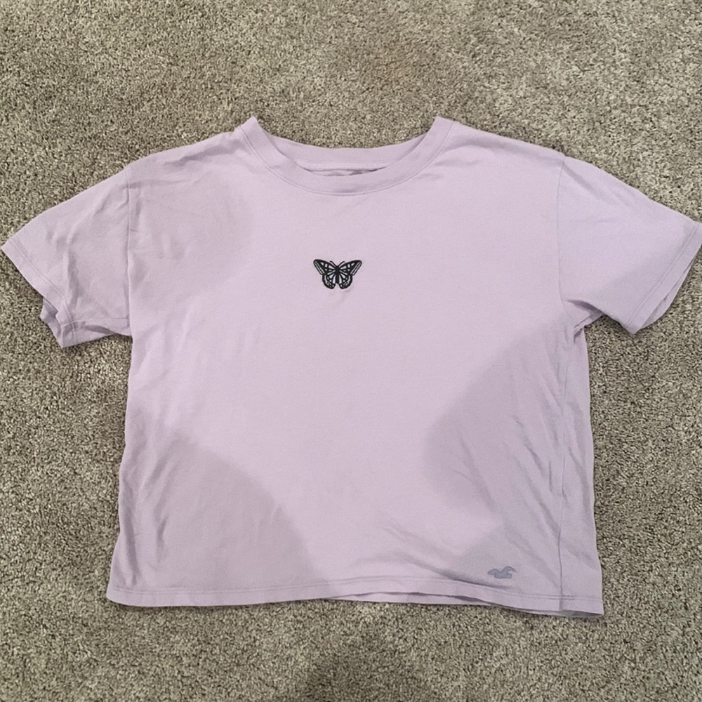 Purple butterfly Hollister slightly cropped t-shirt. Woman’s XS